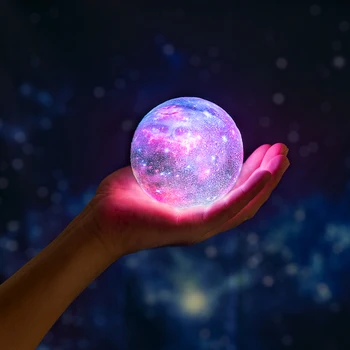 Dropship 3D Spausdinimo Star Mėnulio Lempos Spalvinga Keisti Touch Namų Dekoro Kūrybos Dovana Usb Led Nakties Šviesos Galaxy Lempos