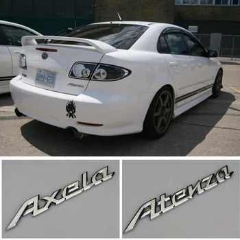 DSYCAR 1Pcs Naujas 3D Metalo Atenza / Axela Automobilio Pusės Sparnas Galinis Kamieno Logotipas Ženklelis Lipdukas Lipdukai Mazda 6 Mazda Atenza 3 Axela