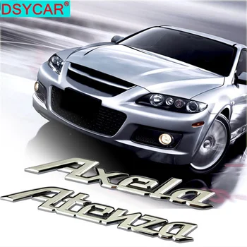 DSYCAR 1Pcs Naujas 3D Metalo Atenza / Axela Automobilio Pusės Sparnas Galinis Kamieno Logotipas Ženklelis Lipdukas Lipdukai Mazda 6 Mazda Atenza 3 Axela