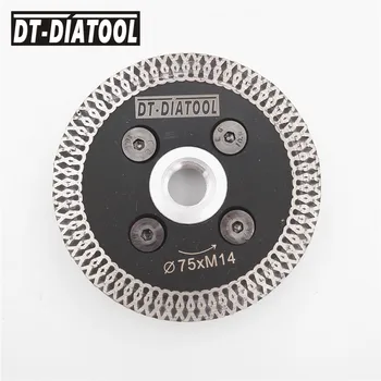 DT-DIATOOL 2vnt 75MM Karšto Paspaudus Mini Tinklinio Turbo Ratlankio Deimantinių Pjūklų Su Nuimamu M14 arba 5/8-11 Flanšas Akmens Pjovimo Diskas