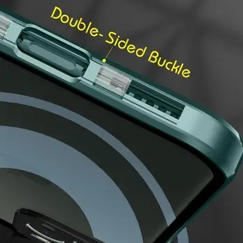 Dvipusis Sagtis Magnetinio Aiškiai iPhone 12 Pro Max 12 mini atsparus smūgiams Visą Objektyvo Metalo Apsaugos Dangtelis Skaidrus, Ca