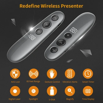 Dėmesio Presentation Remote, Doosl Wireless Presenter su Pažangių Skaitmeninių Paryškinimas Padidinti, Paramos LED/LCD Universal 1880