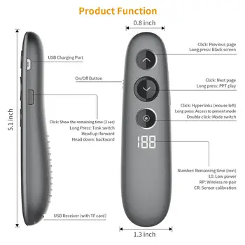 Dėmesio Presentation Remote, Doosl Wireless Presenter su Pažangių Skaitmeninių Paryškinimas Padidinti, Paramos LED/LCD Universal