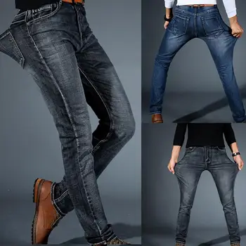 Džinsai vyrams slim kelnės klasikiniai džinsai vyrų Kelnės Atsitiktinis liesas Tiesiai Elastingumą kelnės