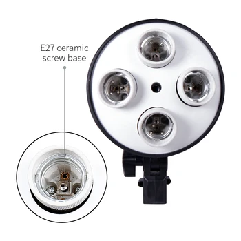 E27 Bazė Keturios Lempos Laikiklis Lemputės, 4 vnt 15W LED Šaltą Šviesą Naudoti Softbox Rinkinys 4 in 1 Nuotrauka Fotografijos Studija