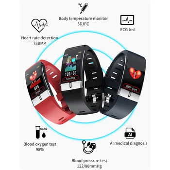 E66 Smart Watch Vyrų Kūno Temperatūra EKG PPG Vandeniui Sporto Apyrankę Kraujo Deguonies Širdies ritmo Smartwatch 