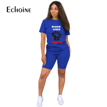 Echoine 2020 metų vasaros Moterų Pirmoji spausdinimo sporto tee topai, šortai kostiumas, dviejų dalių komplektas mados tracksuit atitikimo rinkinys komplektus sweatsuit 29536