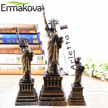 ERMAKOVA Antikvariniai Bronzos Statula Replica Modelis Metalo Amerikos niujorko Statulėlės Pasaulyje Žymus Architektūros 7648