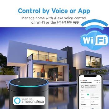 ES Smart Plug Wifi Smart Lizdas Tuya App ES Wifi Plug Dirbti su Alexa 