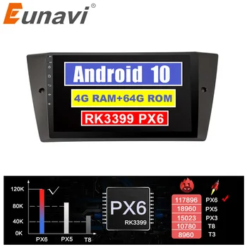 Eunavi Automobilio Radijo BMW 3 Serija E90 2005-2012 M Multimedia Player Jutiklinį Ekraną, 1 Din Galvos Vienetas Garso Navigacijos GPS Android 10