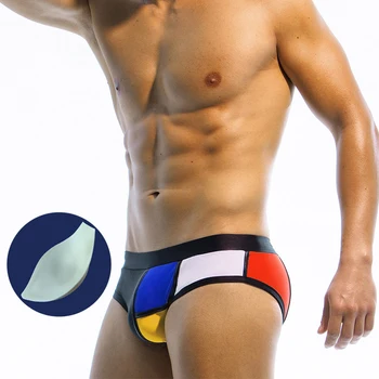 Europos Ir Amerikos Mados Spalvų Maudymosi Kostiumėlį Vyrų Paplūdimio Sporto, Plaukimo Glaudės Plaukimo Glaudės Su Push Mygtukai Taurės Bikini