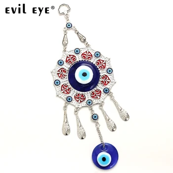 Evil Eye Lydinio tapyti Aliejumi Apvalios Sienos Kabo Keychain turkijos Mėlyna Akių Pakabukas Raktų Grandinės Laikiklis paketų prižiūrėtojų raktinę bižuterijos EY4712