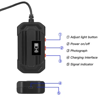 F240 3.9 mm Pramonės Kontrolės Endoskopą Sn HD 1080P 6 Led IP67 atsparus Vandeniui Borescope Kamera(5M Kabelis)
