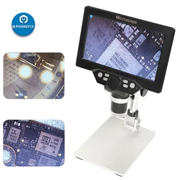 G1200 8 LED didinamasis stiklas 1200x Elektronų Mikroskopu 12MP 7 Colių HD LCD Ekranas Nuolat Stiprinimo Rėmimas 1-128 GB 