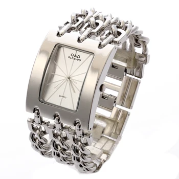 G&D, Moterų Laikrodžiai Kvarciniai Laikrodžiai Suknelė Žiūrėti Relogio Feminino Dovanos Reloj Mujer Top Brand Prabanga Atsitiktinis Lady Silver Želė