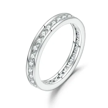 GEM BALETO 0.33 Ct Luxe Antikvariniai Pažymėkite EF spalva Moissanite Žiedas 925 Sterlingas Sidabro Vestuvių Juostoje Moterų Fine Jewelry, 2mm