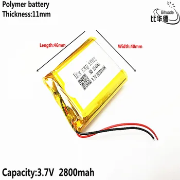 Geras Qulity Litro energijos baterija 3,7 V ličio baterija anksti 114046 2800mAh priekinis žibintas GPS navigatorius bendrojo polimero baterijos
