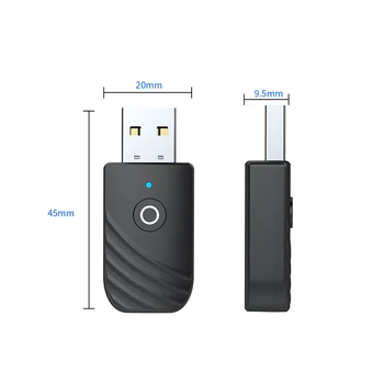 Geros Kokybės USB Bluetooth 5.0 Adapter 3.5 mm AUX 