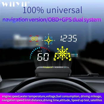 GEYIREN Q10 Automobilių HUD OBD RPM Metrų Head-Up Display greičio viršijimo Perspėjimo Sistemos Priedai Vandens Temperatūros Signalizacija, Automobilių Elektronika
