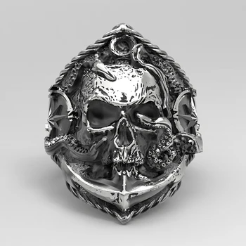 Gotikos Vyrų Piratų Kaukolės Žiedas Unikalus Piratų 