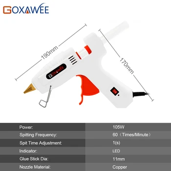 Goxawee Profesinės Hot Melt Glue Gun Rinkinys su 22pcs karštų klijų pistoletas, lazdos, vario lietvamzdžiai ir stovėti peiliai 