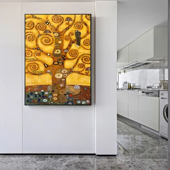Gustav Klimt Gyvybės Medžio, Sienos Menas Drobė Spausdina Gyvybės Medis Žinomų Tapybos Replika Gustav Klimt Tapybos Drobės Už Kambarį