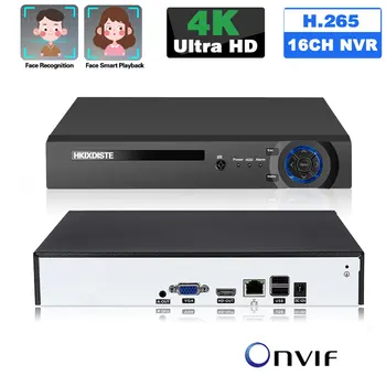 H. 265 16 Kanalų NVR 4K IP Tinklo Kameros, Vaizdo magnetofoną, NVR 16CH Judesio Aptikimo CCTV Vaizdo Stebėjimo Diktofonas ONVIF XMEYE