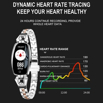 H8 Smart Watch moterų 2020 m. Vandeniui smart laikrodžiai Širdies ritmo Monitoringo Bluetooth Fitneso Apyrankę Smartwatch dovana KW10