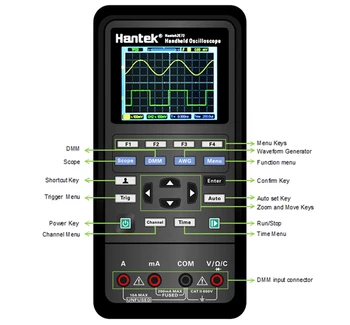Hantek Hantek2D72 3in1 Skaitmeninę Nešiojamą Oscilloscope+Signalo Generatorius+Multimetras 2 Kanalų LCD Ekranas Bandymo Metrų Įrankiai