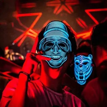 Helovinas Kaukės LED Šviesos Šalis Kaukių Festivalis Cosplay Kostiumų Tiekimą Cukraus Kaukolės Tušas Gyvūnų Maska Pokštas Karnavalas Siaubo