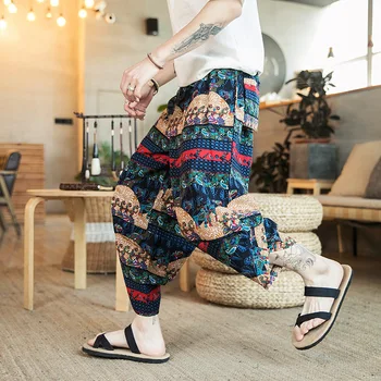 Hip-hop Stiliaus Kelnės 2020 Metų Vasaros Mens Drabužių Japonija Derliaus Spausdinti Prarasti Haremas Pants Plus Size Streetwear Kelnės Pantaloni