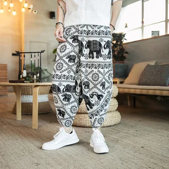 Hip-hop Stiliaus Kelnės 2020 Metų Vasaros Mens Drabužių Japonija Derliaus Spausdinti Prarasti Haremas Pants Plus Size Streetwear Kelnės Pantaloni
