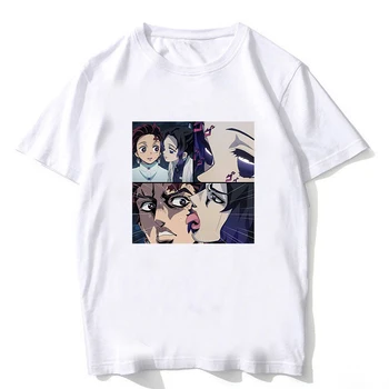 Hot Demon Slayer marškinėlius Grafinis Viršuje Tees Streetwear Punk Kimetsu Nr. Yaiba Marškinėliai drabužių Japonų Anime Vyrų juokingas 2