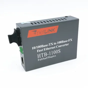 HTB-1100S vieno režimas dual-pluošto pluošto optiniai siųstuvai-imtuvai single-mode transiveris pluošto konverteris 25 KM