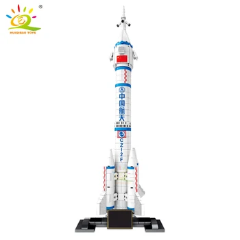HUIQIBAO 904PCS Erdvės Aviacijos Pilotuojamų Raketų Blokai 2 Astronautas Pav Miesto Kosmoso Modelį, Plytos, Žaislai Vaikams