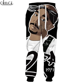 HX Hip-Hop Reperis Amaru Shakur 2pac Tupac Kelnės Vyrams, Moterims 3D Spausdinimo Harajuku Sweatpants Atsitiktinis Streetwear Stiliaus Bėgimo Kelnes