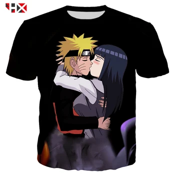 HX Vasaros Aukštos Kokybės Naruto Vyrų, Moterų Marškinėliai Anime Naruto, Sasuke 3D Spausdinimo Harajuku Streetwear T-shirt Naruto Viršūnes HX671