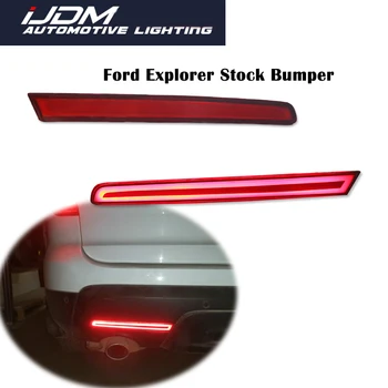 IJDM Rūkyti/Raudona Objektyvas Raudonas LED Automobilio Galinis Bamperis Atšvaitai, Žibintai Užpakaliniai Stabdžių Žibintai Galiniai Rūko Žibintai 2011-M. Ford Explorer 12V