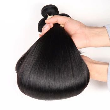 Ilgai 36Inch Brazilijos Tiesiai Žmogaus Plaukų Pynimas Ryšulių Natūralus Juodas 4 Ryšulių Kalbama Žmogaus Plaukų Ryšulių Remy Hair Extension