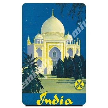 Indija suvenyrų magnetas derliaus plakatas