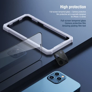 IPhone 12 Pro Max Nillkin Pilnas draudimas 3D Grūdintas Stiklas Screen Protector, vaizdo Kameros Apsauginė Stiklo iPhone 12/12 Pro/12 Mini