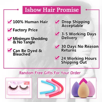 Ishow Brazilijos Kūno Bangų Paketų Su Uždarymo 3 Ryšulius Su Uždarymo Nemokamas Dalis Su Kūdikio Plaukų Remy Human Hair Uždaryti