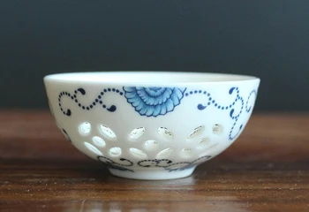 Išskirtinį ažūrinės figūrinių keramikinis puodelis 1pcs,tradicinę Kinų porceliano teaCup, 
