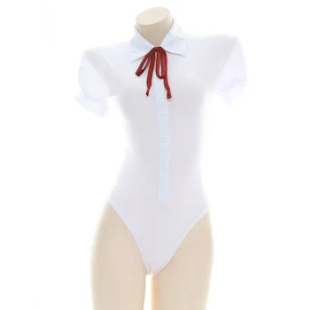 Japonijos Seksualus Kostiumai, Moterims Suaugusiųjų Moksleivės Karvė Cosplay apatinis Trikotažas Kawaii Mielas Bodysuit Apranga Balta Sleepwear Roleplay Naujas 4640