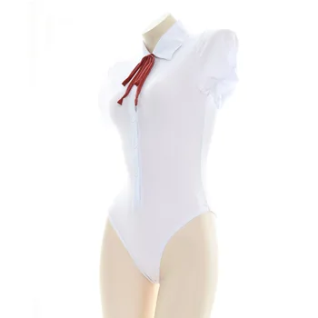 Japonijos Seksualus Kostiumai, Moterims Suaugusiųjų Moksleivės Karvė Cosplay apatinis Trikotažas Kawaii Mielas Bodysuit Apranga Balta Sleepwear Roleplay Naujas