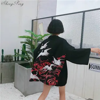 Japonų kimono tradicinių obi naujas jausmas drabužių kimomo japonijos megztinis kimono japones moterų haori V1286
