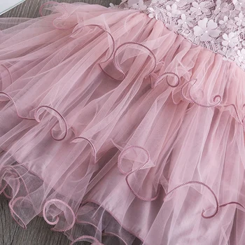 JIS Sveiki Mėgautis Mergaičių Suknelės 2020 Naujas Prekės ženklas Vasaros Suknelė Vaikai Rankovių Prom Vestuvių Nėrinių Tinklinio Komplektus Kūdikių Drabužiai Vaikams