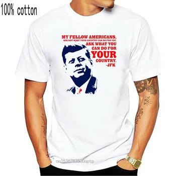 John F. Kennedy JFK Citata marškinėliai balti visų dydžių S...5XL