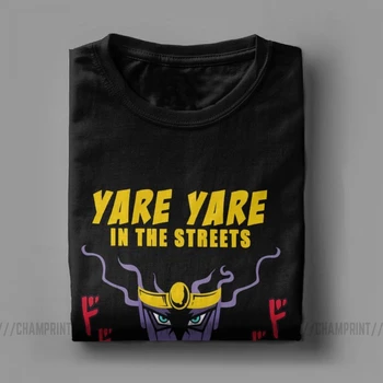 JoJos Keistų Nuotykių Cool Marškinėliai Vyrams Yare Yare gatvėse trumpomis Rankovėmis Drabužius Vasarą Tees Medvilnės Įgulos Kaklo Marškinėliai