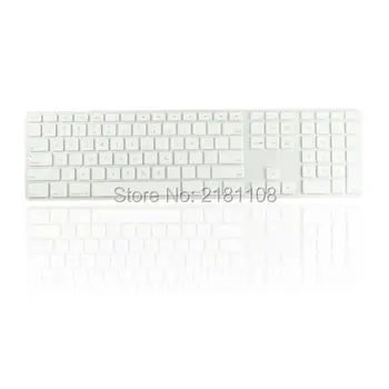 Juoda Balta Ultra Plonas Silikoninis Klaviatūros Viršelis su Skaičių Klaviatūra Apple iMac